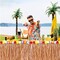 9 Feet x 29" Luau Grass Table Skirt - Hawaiian Theme Party Party Skirt with Hibiscous Flower Decoration
